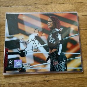 Bayley WWE Autographed 8" x 10" Standing on Apron Photograph